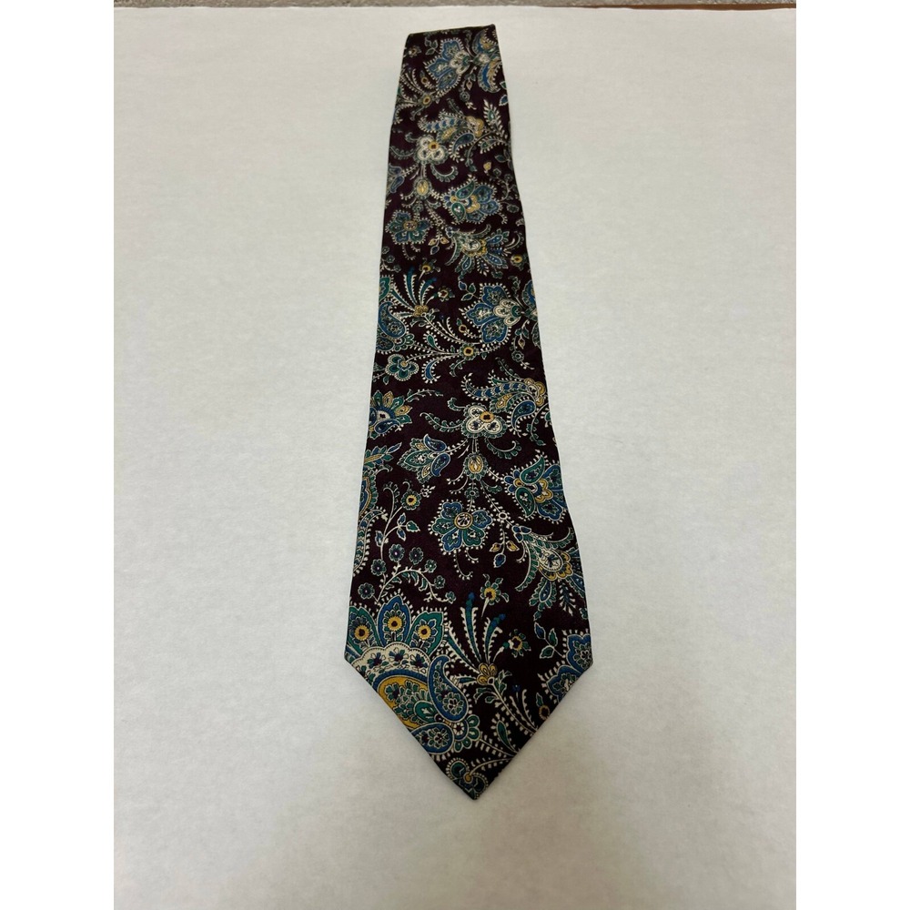 Christian‎ Dior Monsieur Necktie Mens Floral Multicolor Silk Vintage Paisley